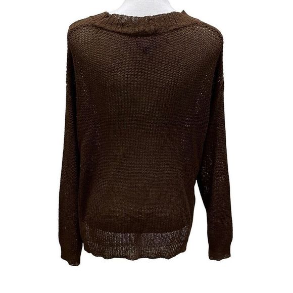 LUMIERE women's chocolate brown sweater large long sleeve sweater cozy forest - Picture 2 of 6